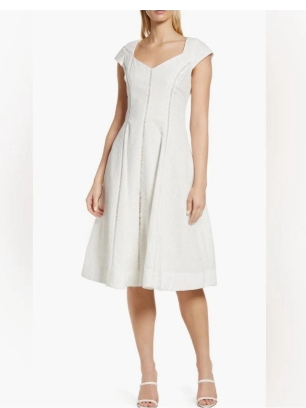 Rachel Parcell Embroidered Cotton
Fit and Flare Dress White Sz 2